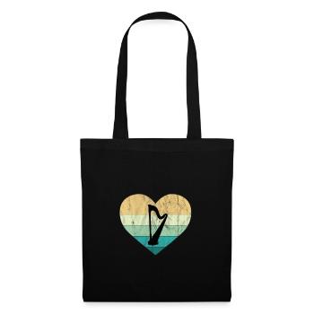 Irlande - J’adore la harpe irlandaise - Sac en tissu - noir - Devant