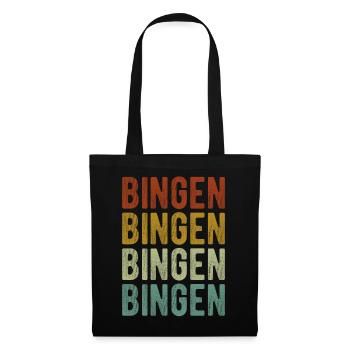 Bingen Stadt Retro Vintage - Stoffbeutel - Schwarz - Vorne