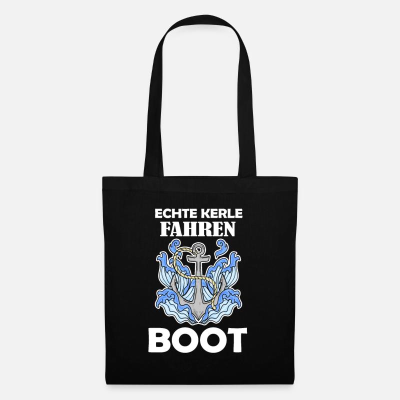 Motorboot Kapitän Bootsführerschein - Stoffbeutel - Schwarz