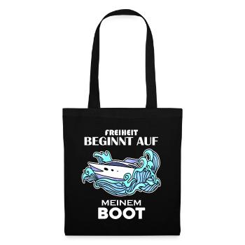 Motorboot Kapitän Boot Boote Seefahrt Geschenk - Stoffbeutel - Schwarz - Vorne