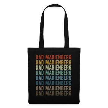 Bad Marienberg Stadt Retro Vintage - Stoffbeutel - Schwarz - Vorne