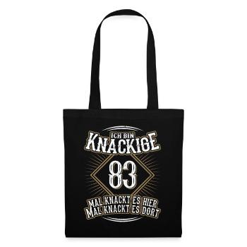 83. Geburtstag Lustig Geschenk - Stoffbeutel - Schwarz - Vorne