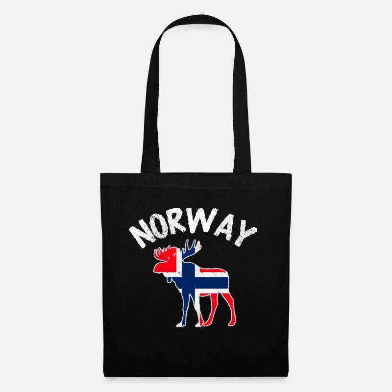 Norwegen - Stoffbeutel - Schwarz