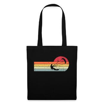 Kitesurf Kitesurfer Kiteboard Rétro Vintage - Sac en tissu - noir - Devant