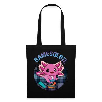 Fish Axolotl Games A Lot Video Game Lover Gaming - Tote Bag - black - Front