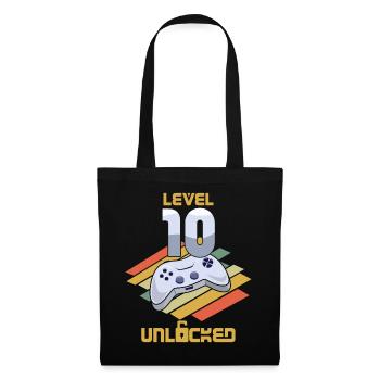 Retro Video Game Lover Age 10 Level Unlocked - Stoffbeutel - Schwarz - Vorne