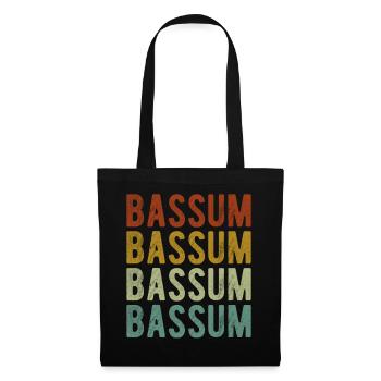Bassum Stadt Retro Vintage - Stoffbeutel - Schwarz - Vorne