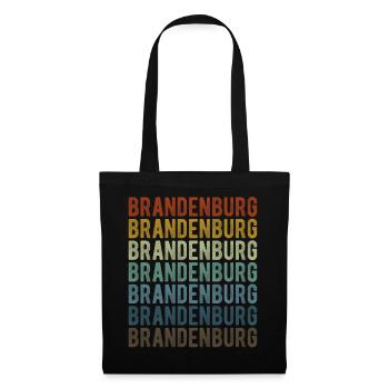 Brandenburg Stadt Retro Vintage - Stoffbeutel - Schwarz - Vorne