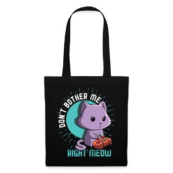 Meow Kawaii Cat Playing Video Game Lover Gaming - Tote Bag - black - Front