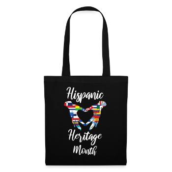 Flags Hand Heart Hispanic Heritage Month - Stoffbeutel - Schwarz - Vorne