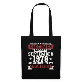 Oldtimer Septembre 1978 Cadeau de 44e anniversaire - Sac en tissu - noir - Devant