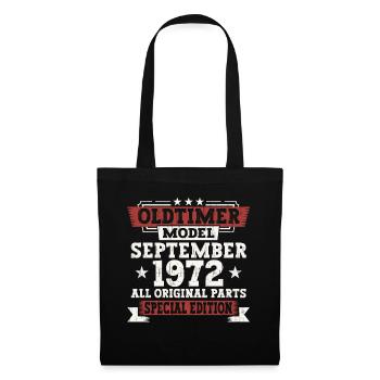 Oldtimer Septembre 1972 50e anniversaire Cadeau - Sac en tissu - noir - Devant