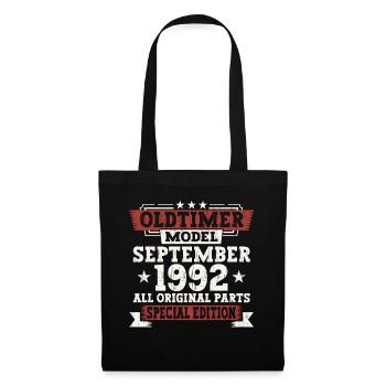 Oldtimer Septembre 1992 Cadeau de 30e anniversaire - Sac en tissu - noir - Devant