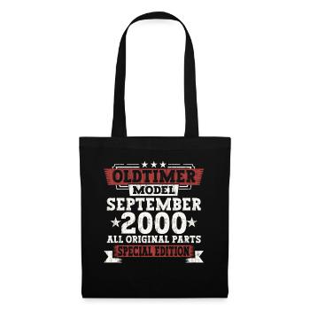 Oldtimer Septembre 2000 22ème cadeau d’anniversaire - Sac en tissu - noir - Devant