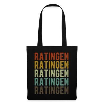 Ratingen Stadt Retro Vintage - Stoffbeutel - Schwarz - Vorne