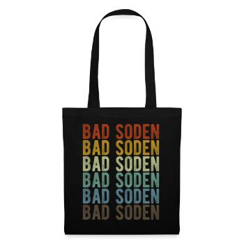 Bad Soden Stadt Retro Vintage - Stoffbeutel - Schwarz - Vorne