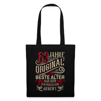 63. Geburtstag Vintage Retro - Stoffbeutel - Schwarz - Vorne