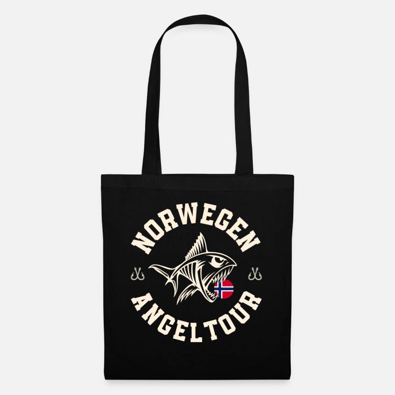Norwegen Angeltour - Stoffbeutel - Schwarz