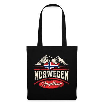Norwegen Angeltour - Stoffbeutel - Schwarz - Vorne