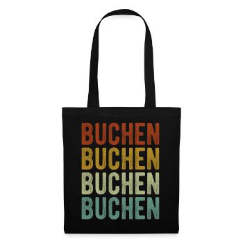 Buchen Stadt Retro Vintage - Stoffbeutel - Schwarz - Vorne