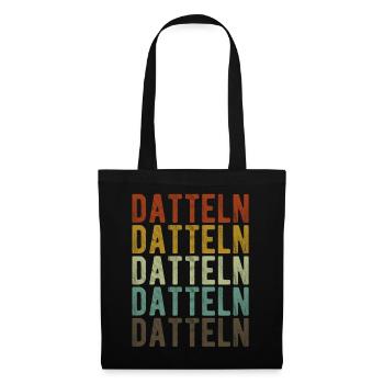 Datteln Stadt Retro Vintage - Stoffbeutel - Schwarz - Vorne