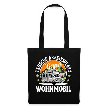 Camping Camper Campen - Stoffbeutel - Schwarz - Vorne