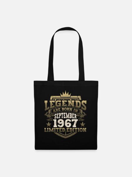 Legende September 1967 55. Geburtstag Geschenk Fun - Stoffbeutel - Schwarz