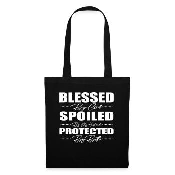 Blessed by God Spoiled by My Husband Protected By - Tote Bag - black - Front