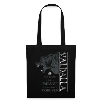 Valhalla Viking Grizzly Bear Wotan Nœud Nordique - Sac en tissu - noir - Devant