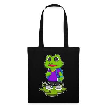 Frosch Wanderer Rucksack Wandern - Stoffbeutel - Schwarz - Vorne