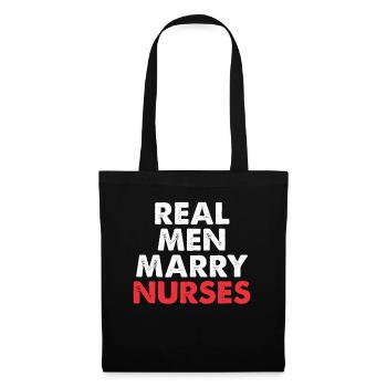 De vrais hommes épousent des infirmières - Sac en tissu - noir - Devant