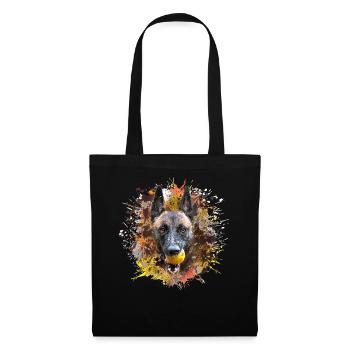 malinois à la balle - Sac en tissu - noir - Devant