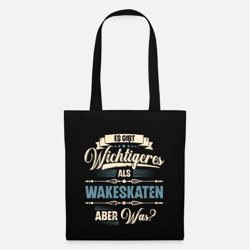 Wakeskate Wakeskating Wakeskater Wakeboard - Stoffbeutel - Schwarz