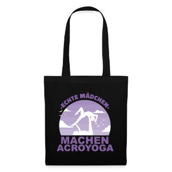 Acroyoga Yoga Partneryoga Partner Geschenk - Stoffbeutel - Schwarz - Vorne