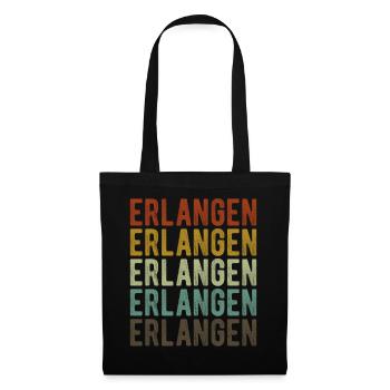 Erlangen Stadt Retro Vintage - Stoffbeutel - Schwarz - Vorne