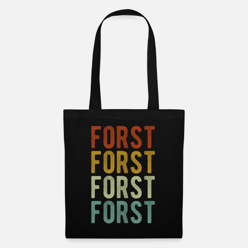 Forst Stadt Retro Vintage - Stoffbeutel - Schwarz