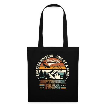 Septembre Né 1956 Cadeau du 66e anniversaire - Sac en tissu - noir - Devant