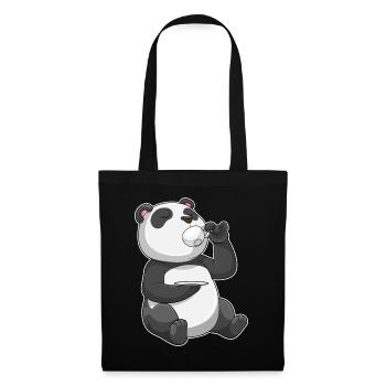 Panda Tasse - Stoffbeutel - Schwarz - Vorne