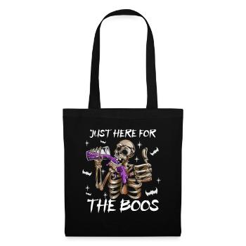 Drôle de squelette d’Halloween buvant du costume de vin - Sac en tissu - noir - Devant