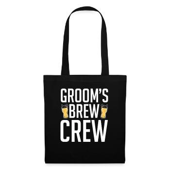 Groom's Brew Crew Funny Groomsmen Bachelor Party - Tote Bag - black - Front