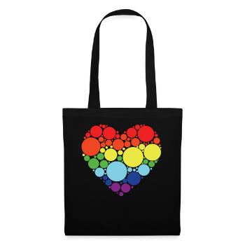 Art Pattern Heart Colorful International Dot Day - Tote Bag - black - Front