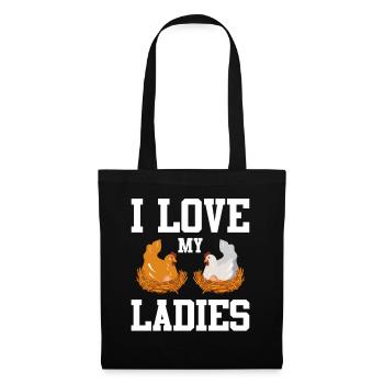 J’aime mes dames Poulet Poussins Poussins Poulets - Sac en tissu - noir - Devant