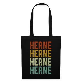 Herne Stadt Retro Vintage - Stoffbeutel - Schwarz - Vorne