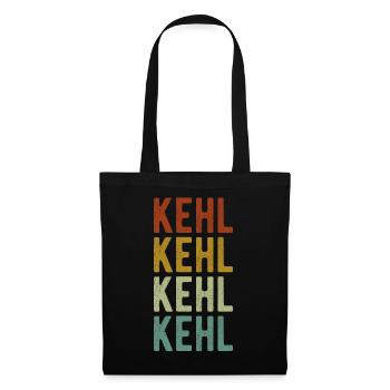 Kehl Stadt Retro Vintage - Stoffbeutel - Schwarz - Vorne