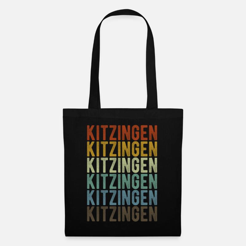 Kitzingen Stadt Retro Vintage - Stoffbeutel - Schwarz