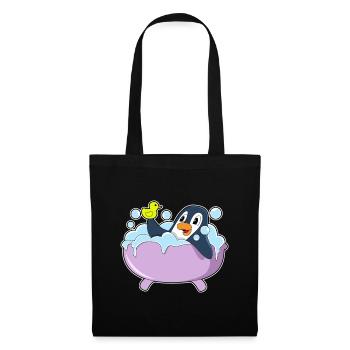 Penguin Bathing Bathtub - Tote Bag - black - Front