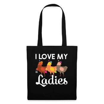 J’aime mes dames Poulet Poussins Poussins Poulets - Sac en tissu - noir - Devant