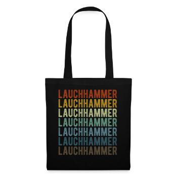 Lauchhammer Stadt Retro Vintage - Stoffbeutel - Schwarz - Vorne