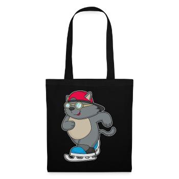 Katze Eislaufen Schlittschuhe - Tote Bag - black - Front