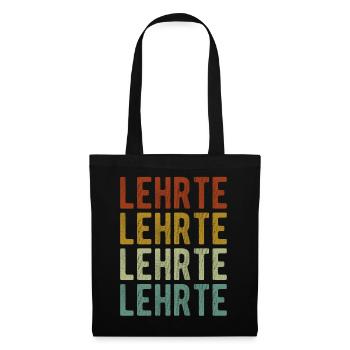 Lehrte Stadt Retro Vintage - Stoffbeutel - Schwarz - Vorne